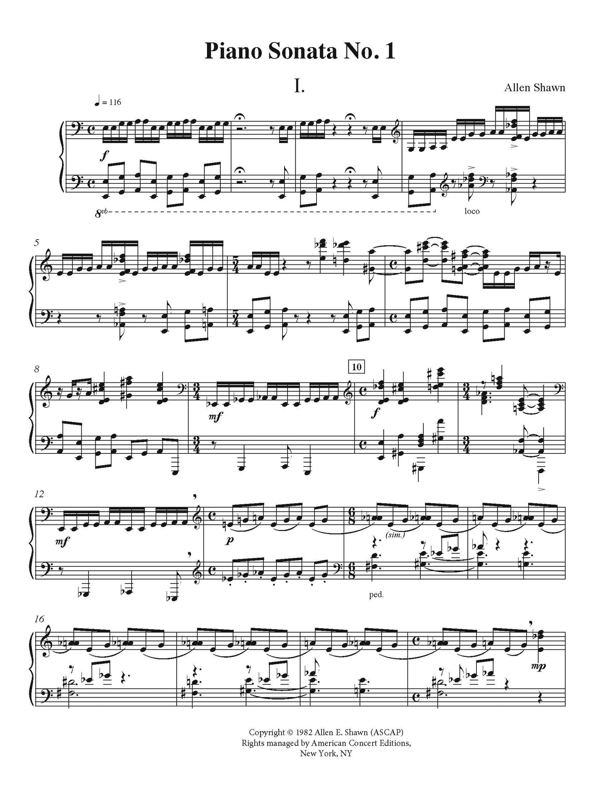 Shawn: Piano Sonata No. 1