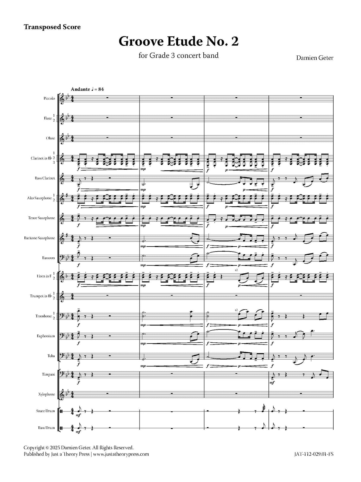 Geter: Groove Etude No. 2 (Version for Concert Band)