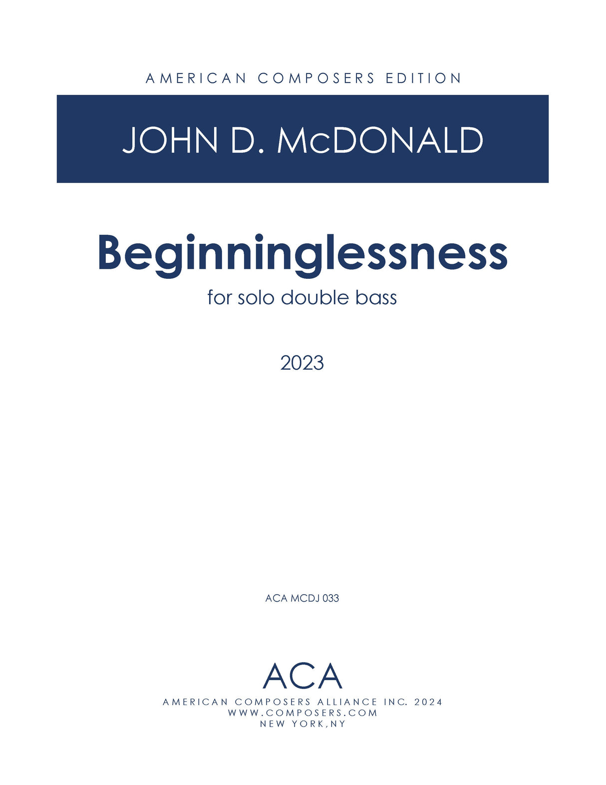 McDonald: Beginninglessness