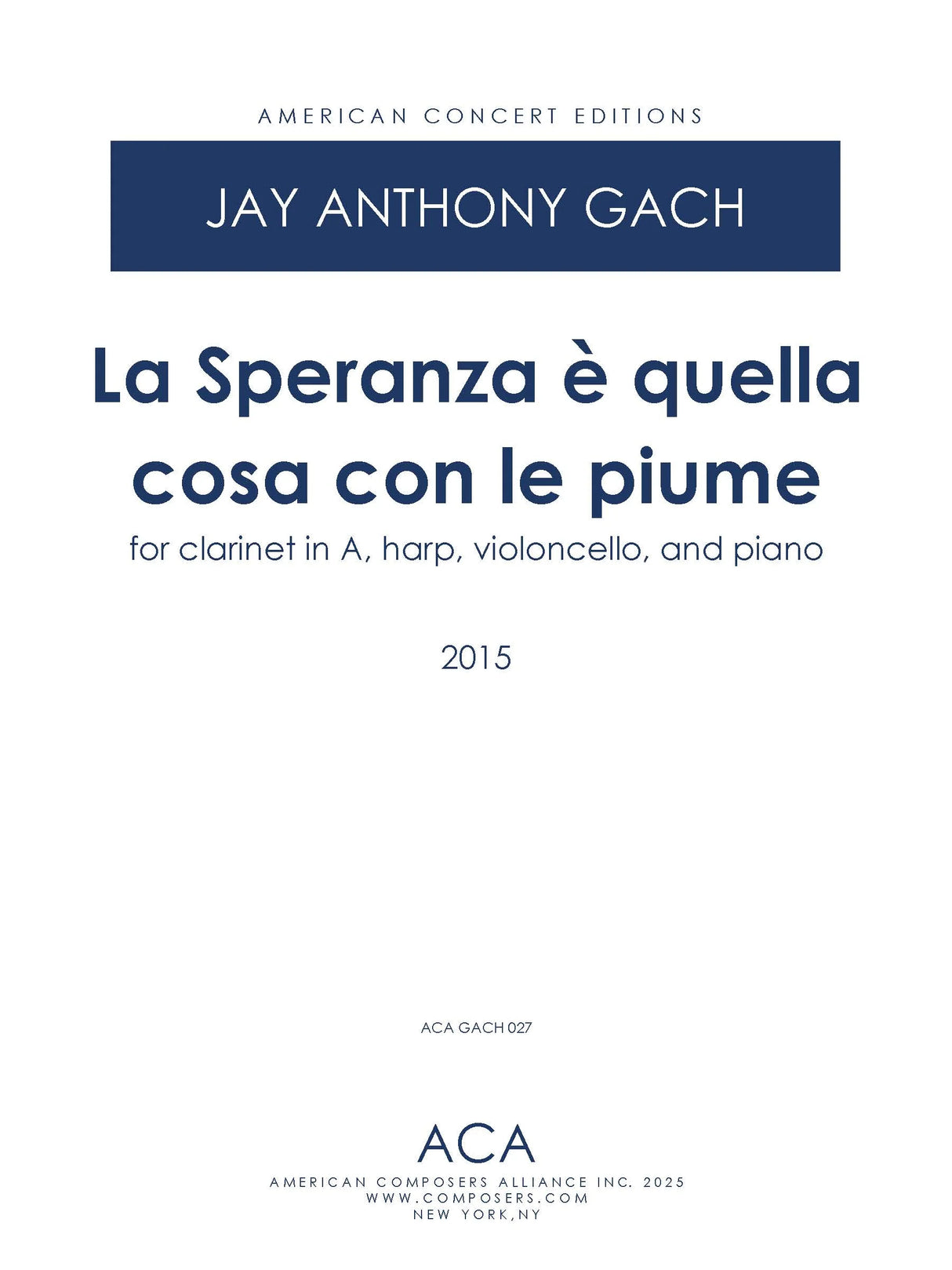 Gach: La Speranza è quella cosa con le piume