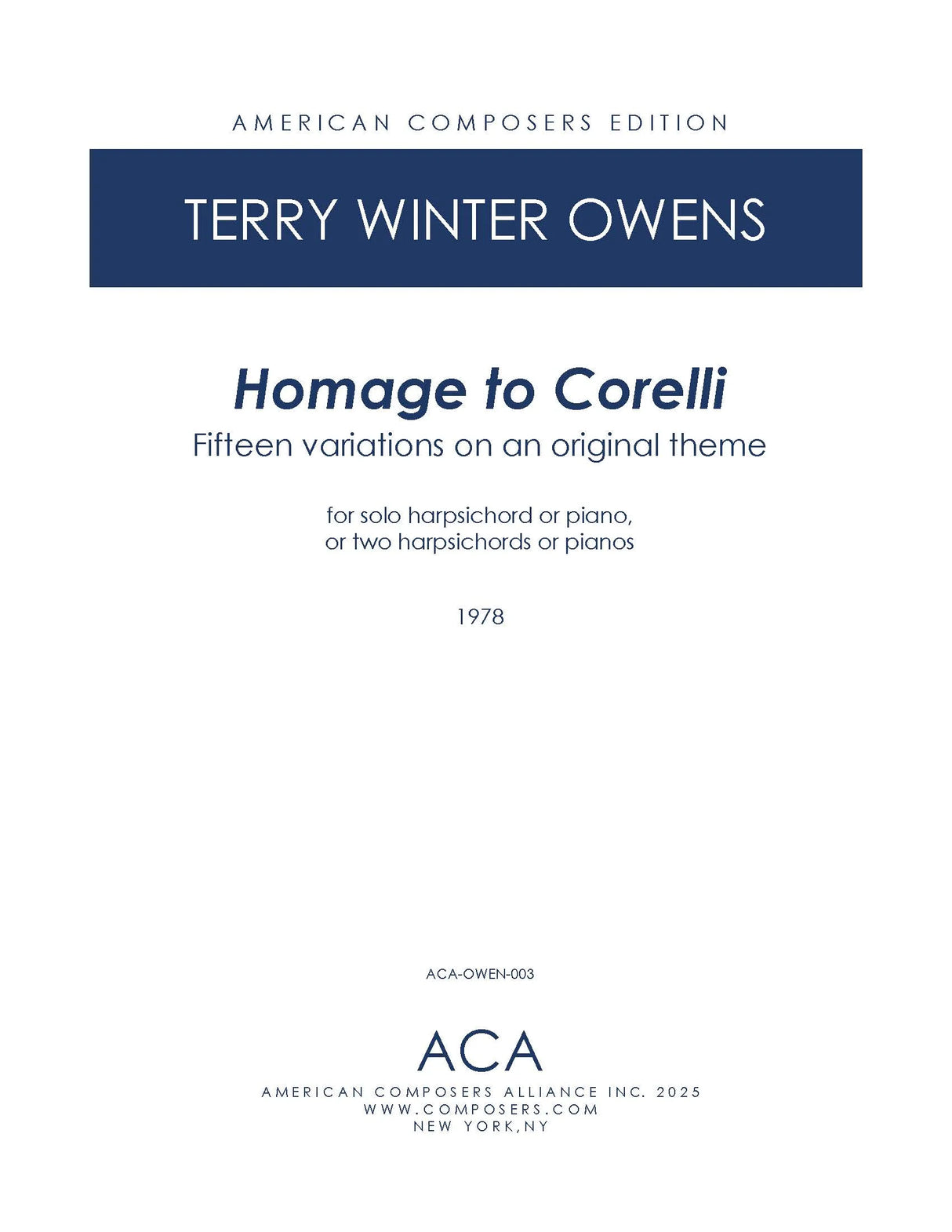 T.W. Owens: Homage to Corelli