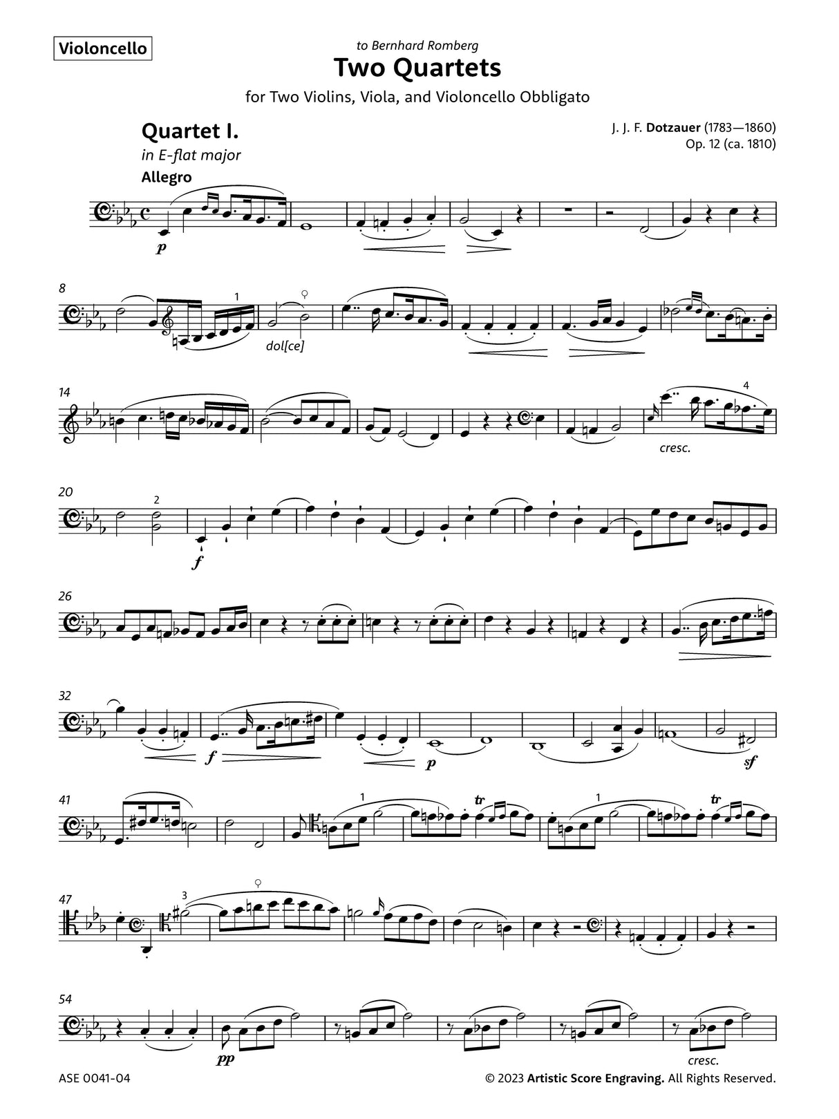 Dotzauer: Two Quartets, Op. 12