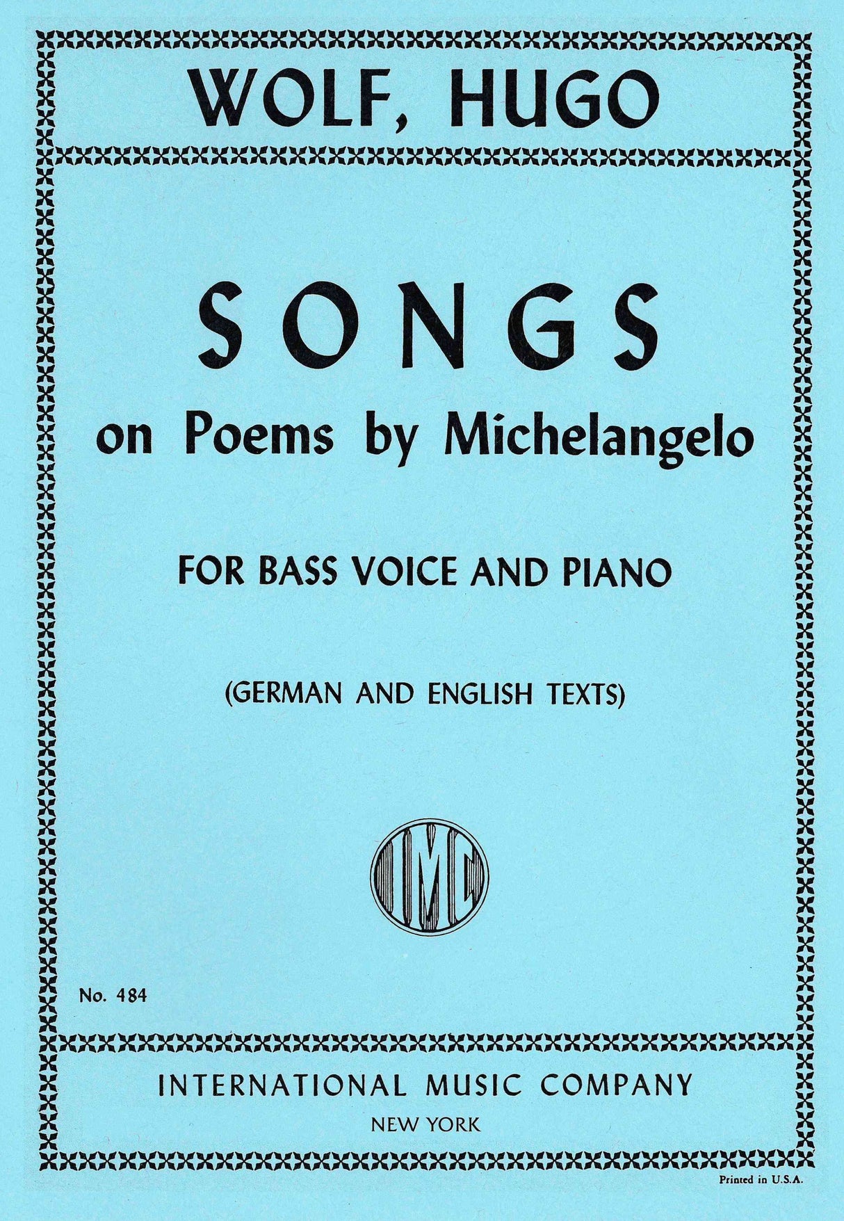 Wolf: Michelangelo Lieder