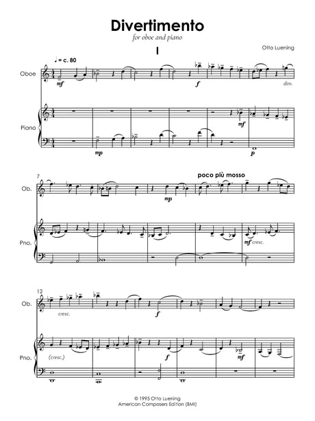 Luening: Divertimento for Oboe and Piano