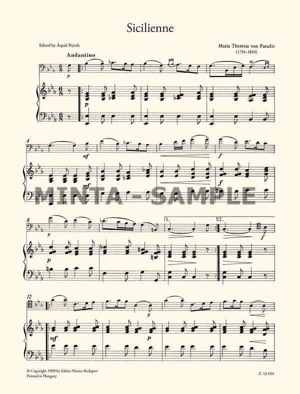 Paradis: Sicilienne (arr. for cello & piano)