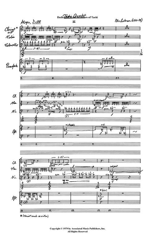 Lieberson: Tashi Quartet