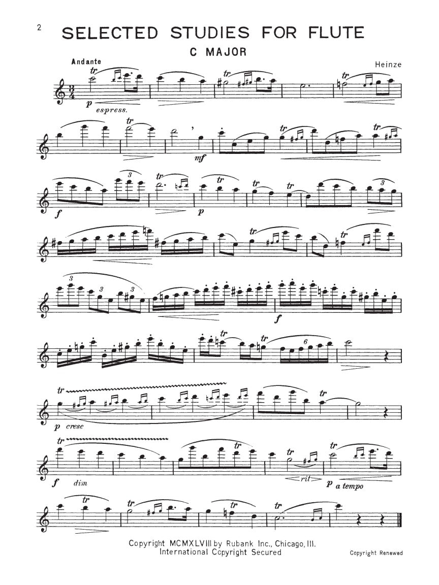 Selected Studies for Flute