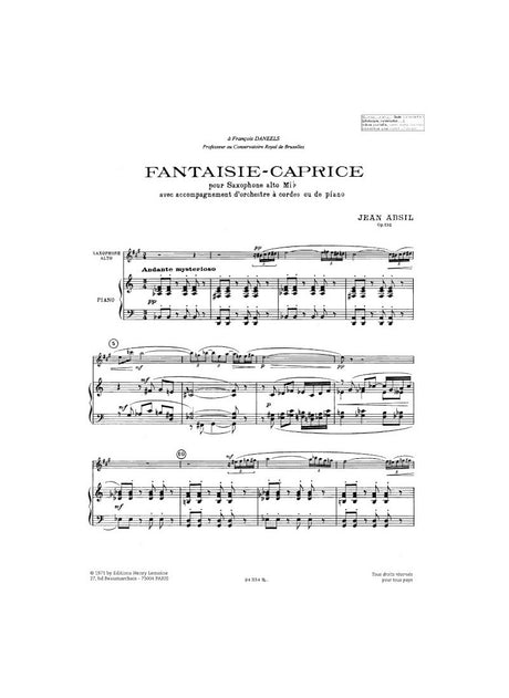 Absil: Fantaisie caprice, Op. 152
