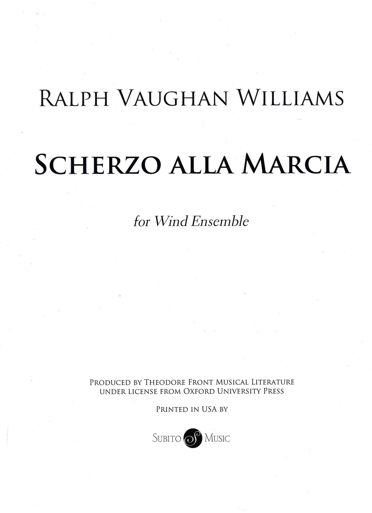 Vaughan Williams: Scherzo Alla Marcia (arr. for wind ensemble)