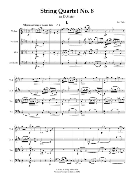 Weigl: String Quartet No. 8 in D Major