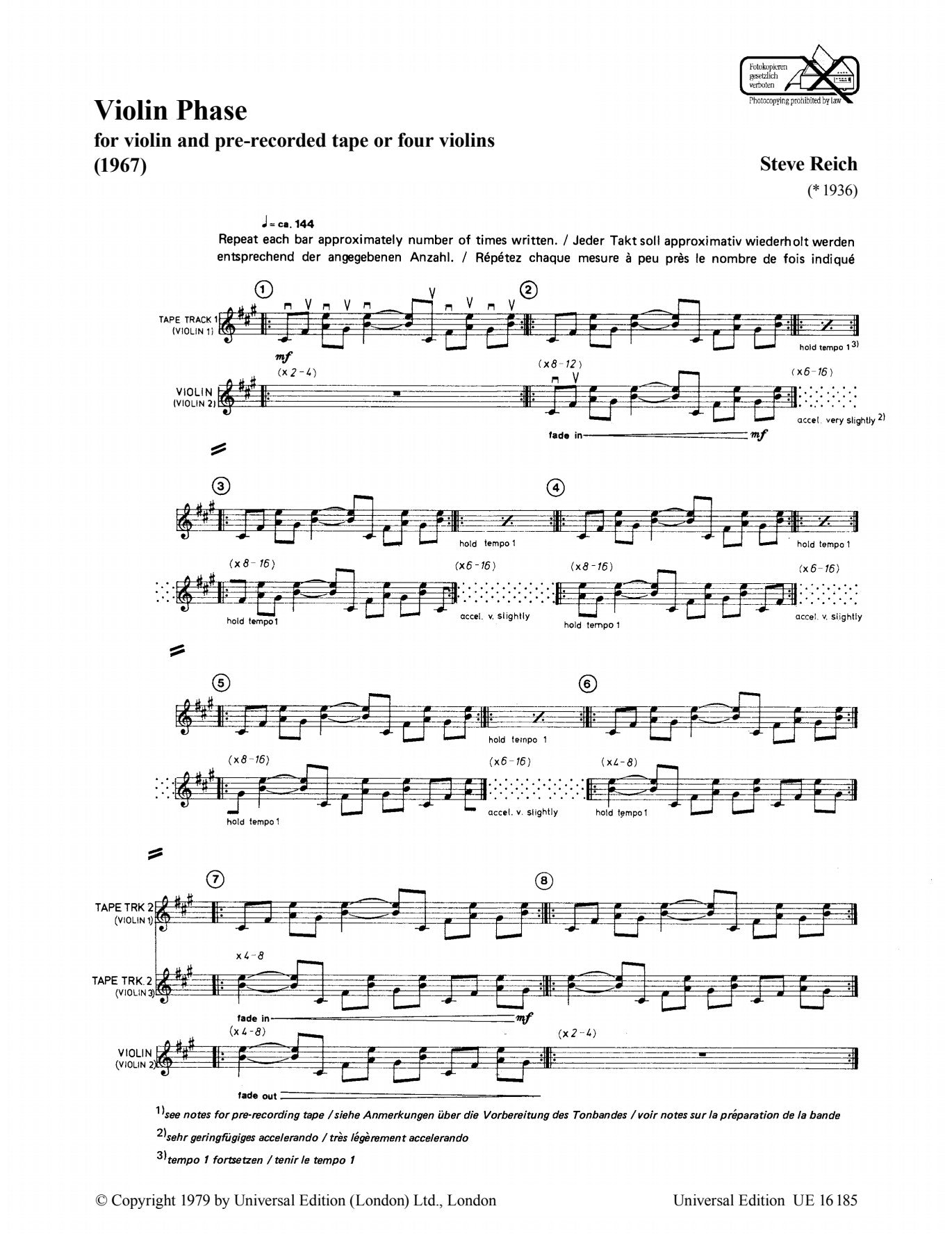 Reich: Violin Phase – Ficks Music