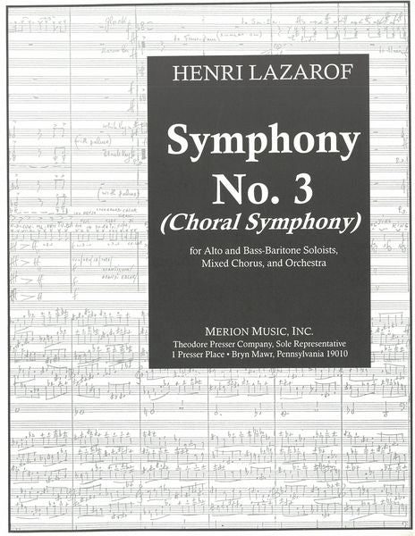 Lazarof: Symphony No. 3
