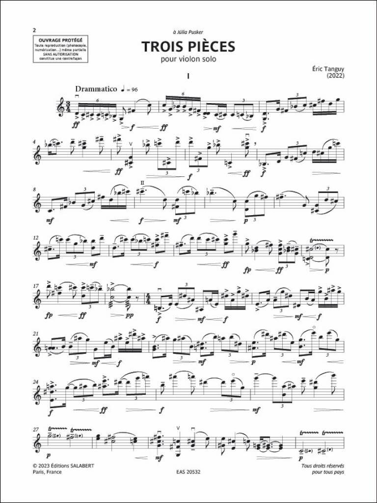 Tanguy: 3 Pieces for Violin
