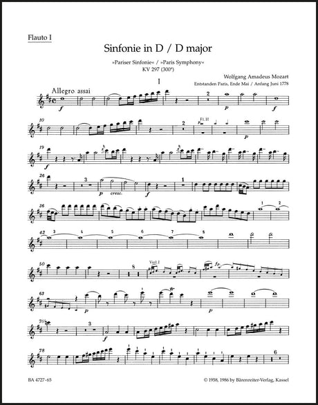 Mozart: Symphony No. 31 in D Major, K. 297 (300a)