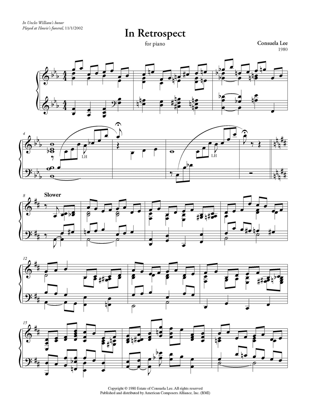 C. Lee: In Retrospect