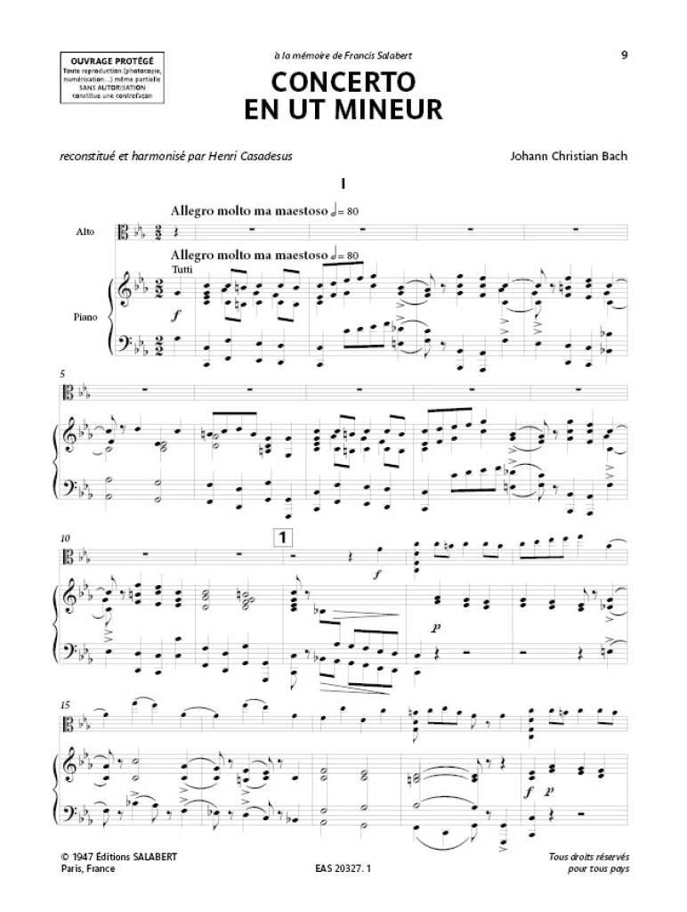 Concerto出品 J.C. Bach-Casadesus: Viola Concerto in C Minor – Ficks Music