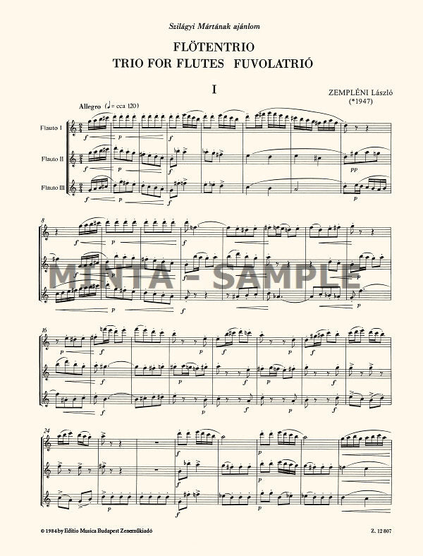 Zempléni: Trio for Flutes