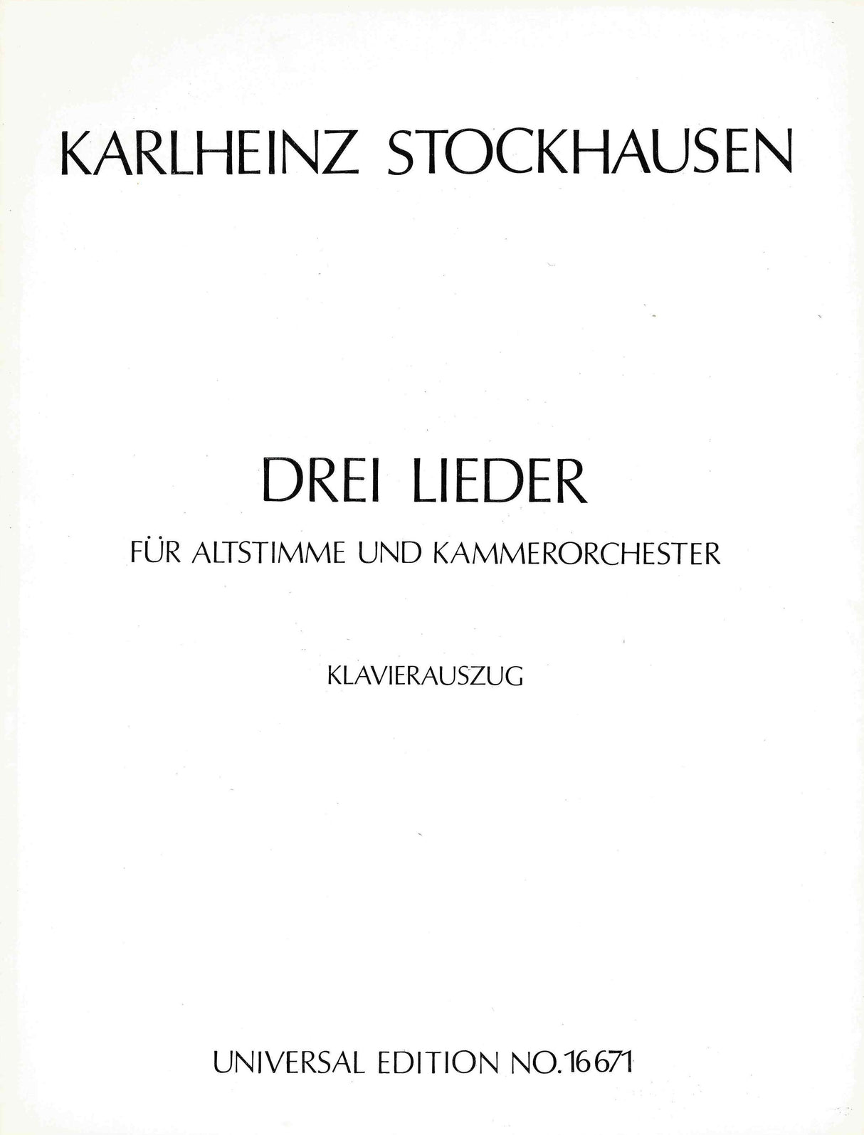 Stockhausen: Drei Lieder, No. ⅒