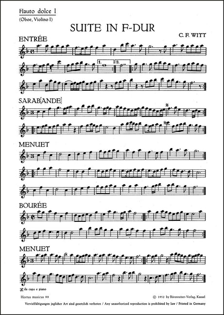 Witt: Suite in F Major