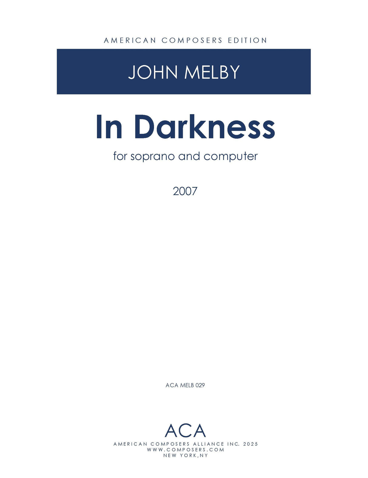 Melby: In Darkness