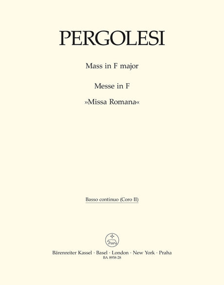 Pergolesi: Mass in F Major ("Missa Romana")