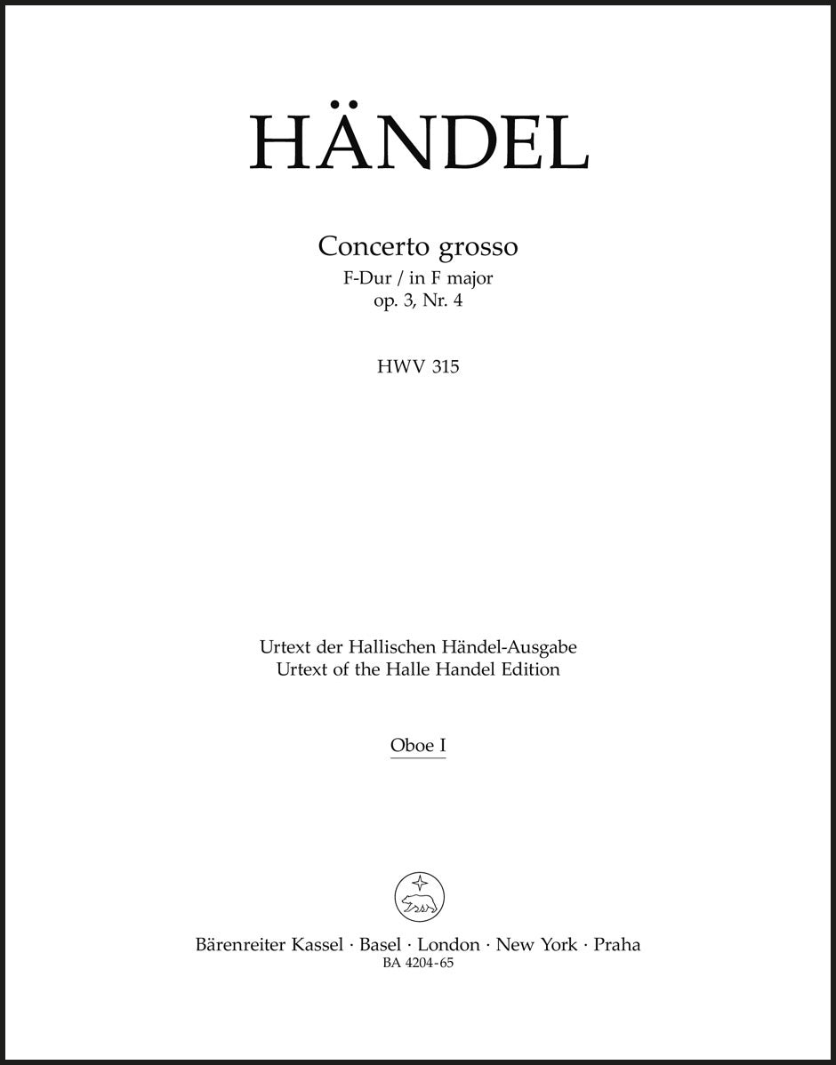 Handel: Concerto grosso in F Major, HWV 315, Op. 3, No. 4