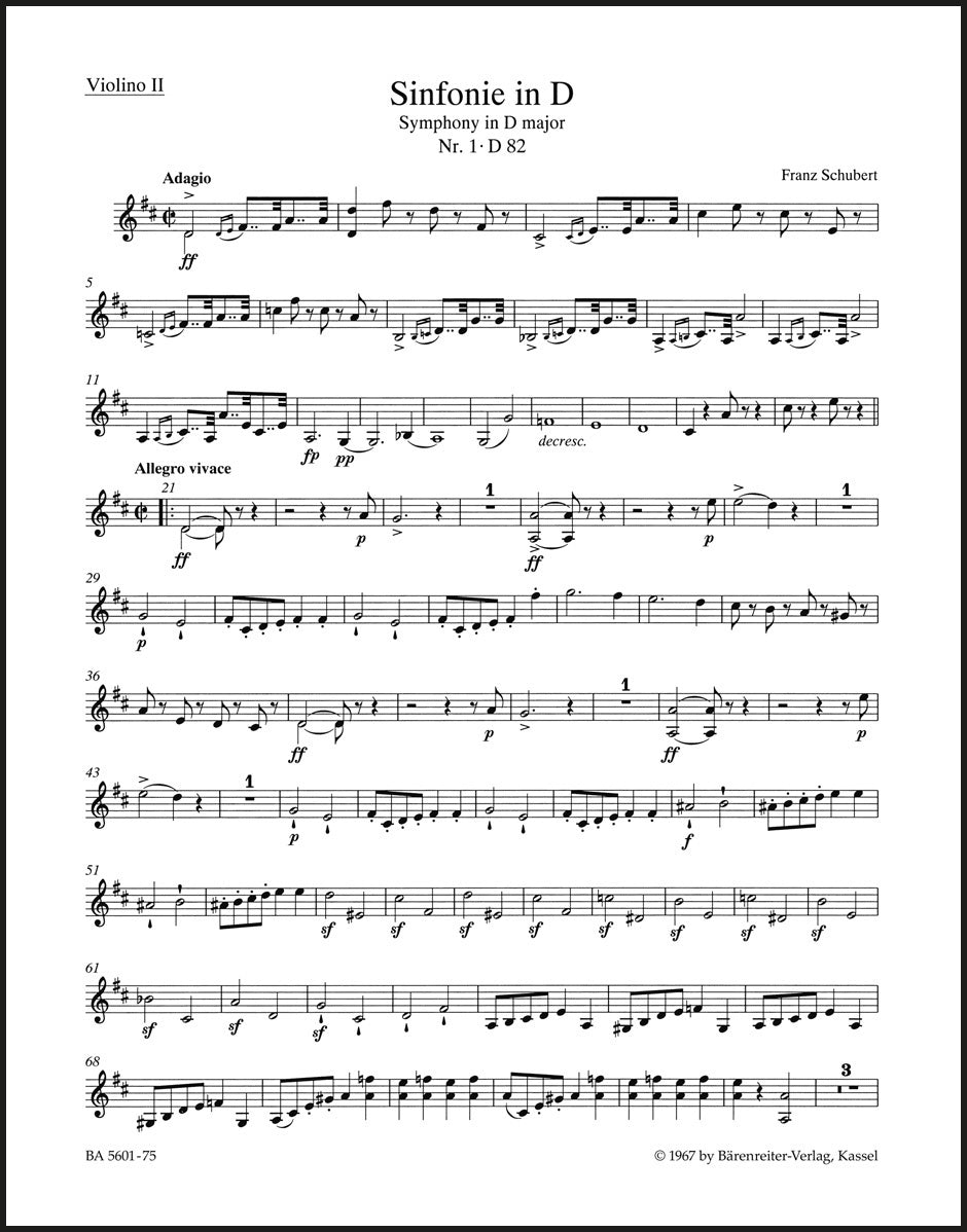 Schubert: Symphony No. 1 in D Major, D 82 – Ficks Music