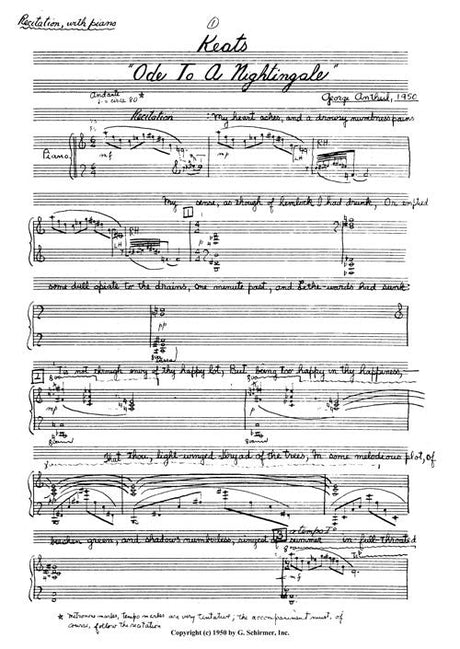 Antheil: Two Odes of Keats