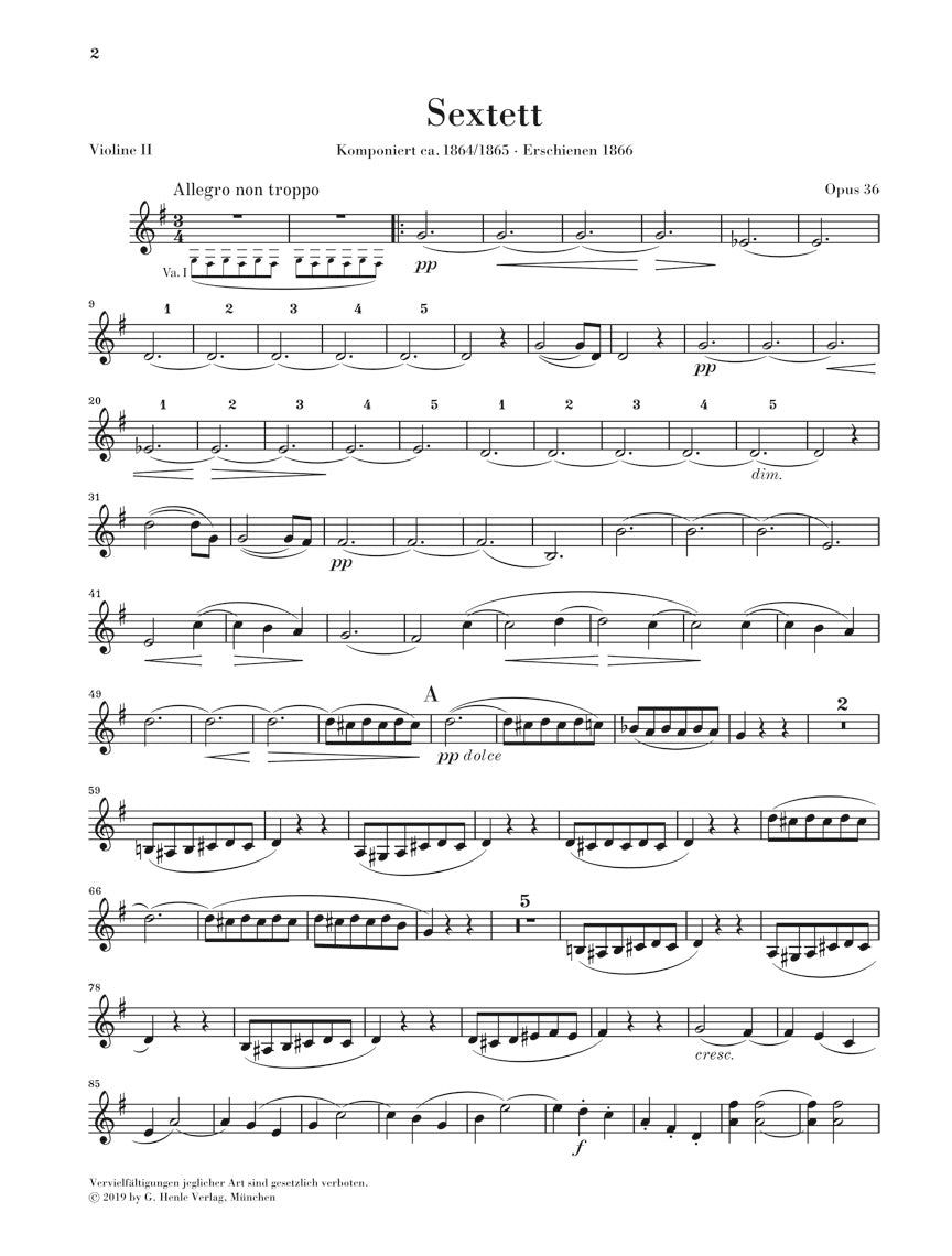 Brahms: String Sextet No. 2 in G Major, Op. 36