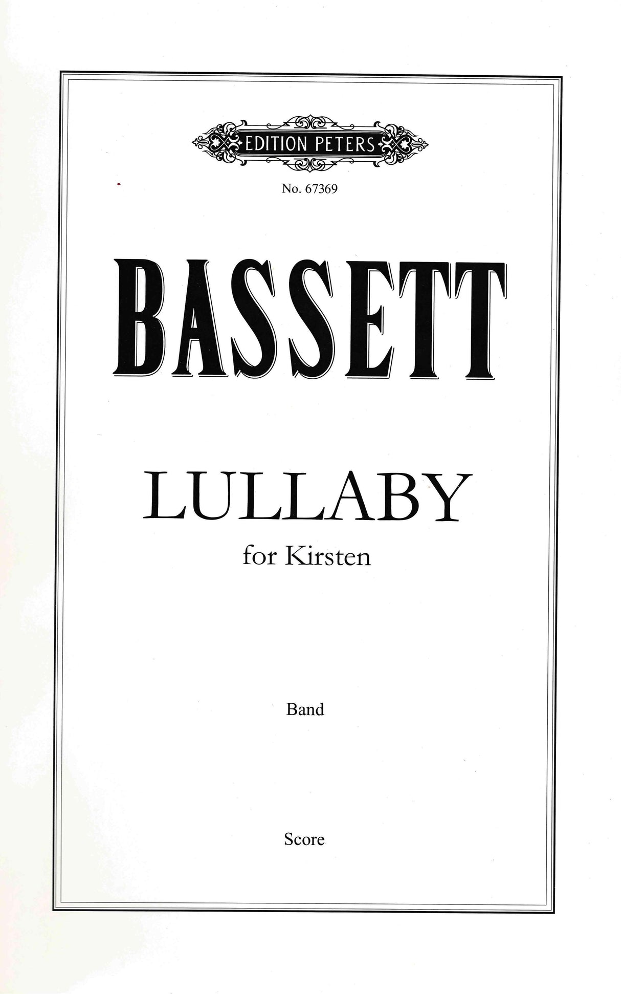 Bassett: Lullaby for Kirsten