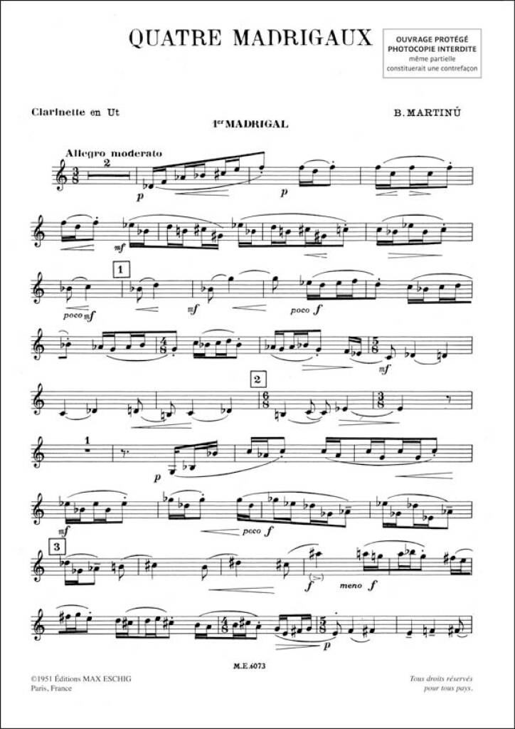 Martinů: 4 Madrigals, H 266