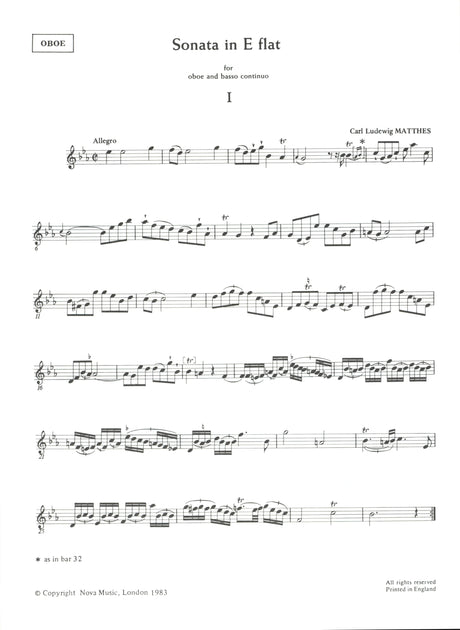 Matthes: Oboe Sonata in E-flat Major