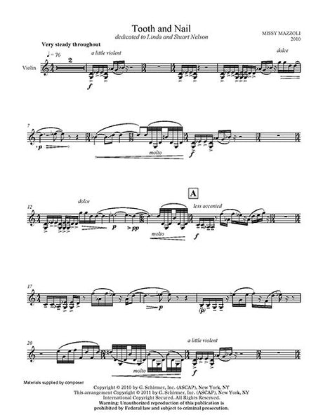 Mazzoli: Tooth and Nail (Version for Violin & Electronics)