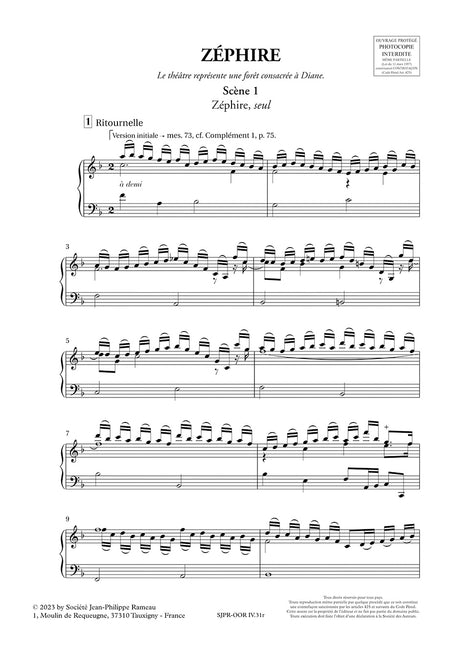 Rameau: Zéphire, RCT 61