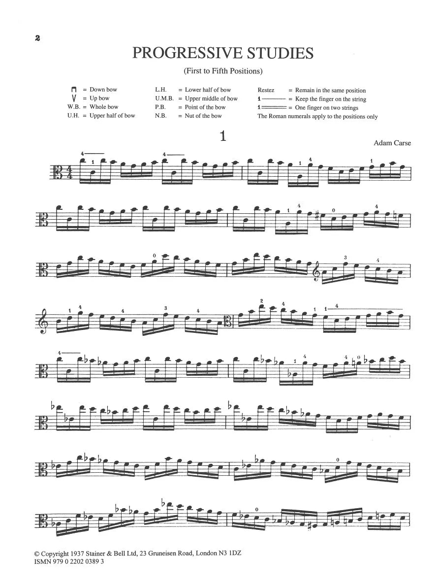 Carse: Viola School of Progressive Studies - Book 5