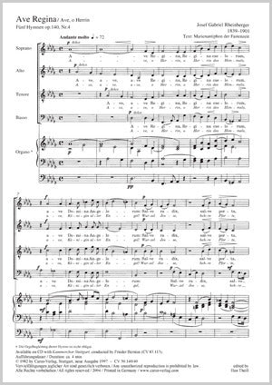 Rheinberger: Ave Regina caelorum, Op. 140, No. 4