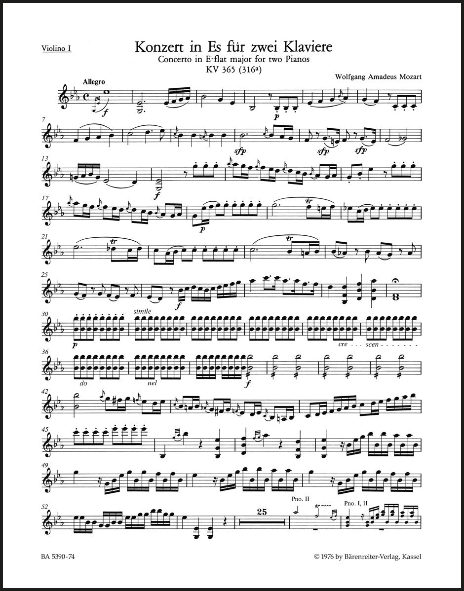 Mozart: Concerto for Two Pianos No. 10 in E-flat Major, K. 365