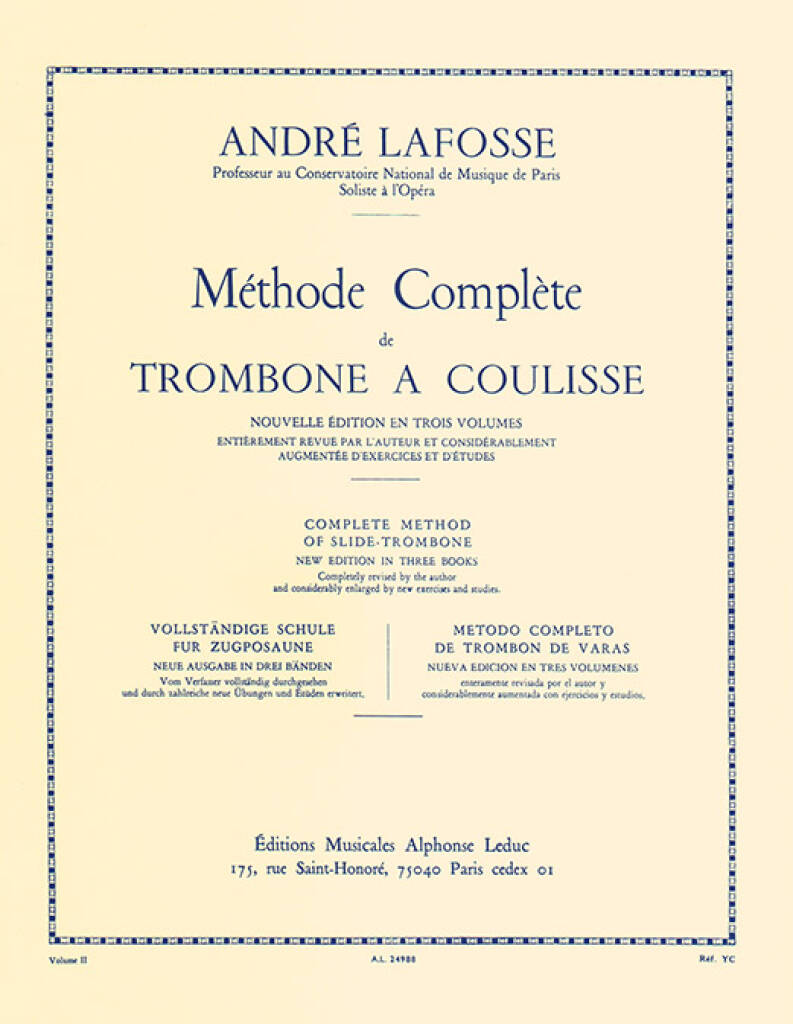 Lafosse: Méthode Complète de Trombone - Volume 2
