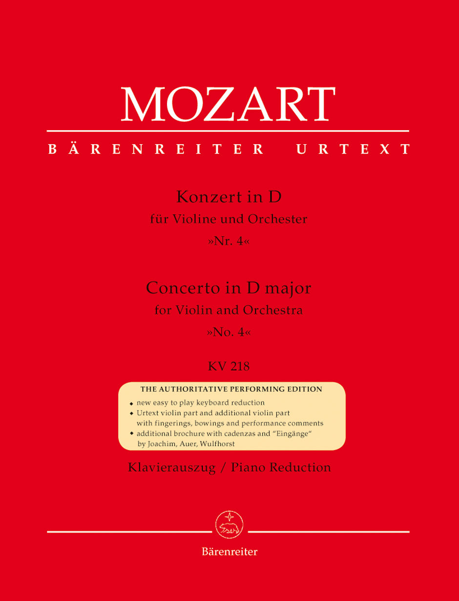Mozart: Violin Concerto No. 4 in D Major, K. 218