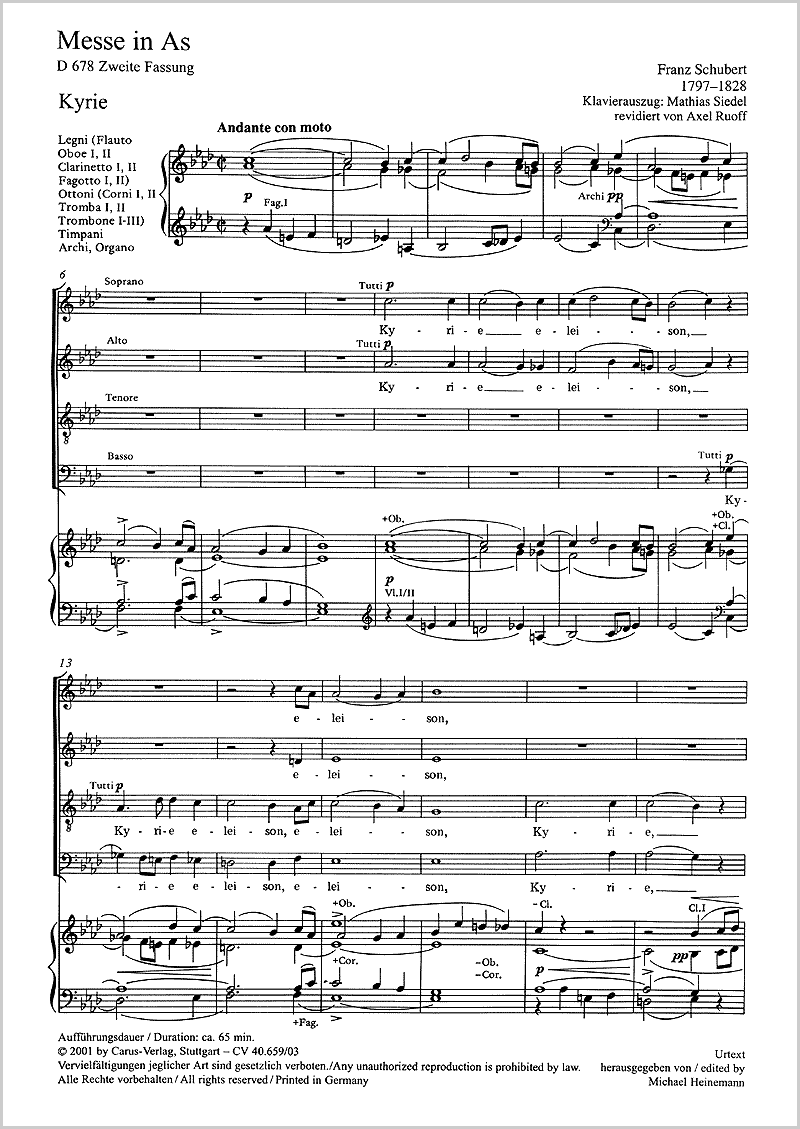 Schubert: Mass in A-flat Major, D 678