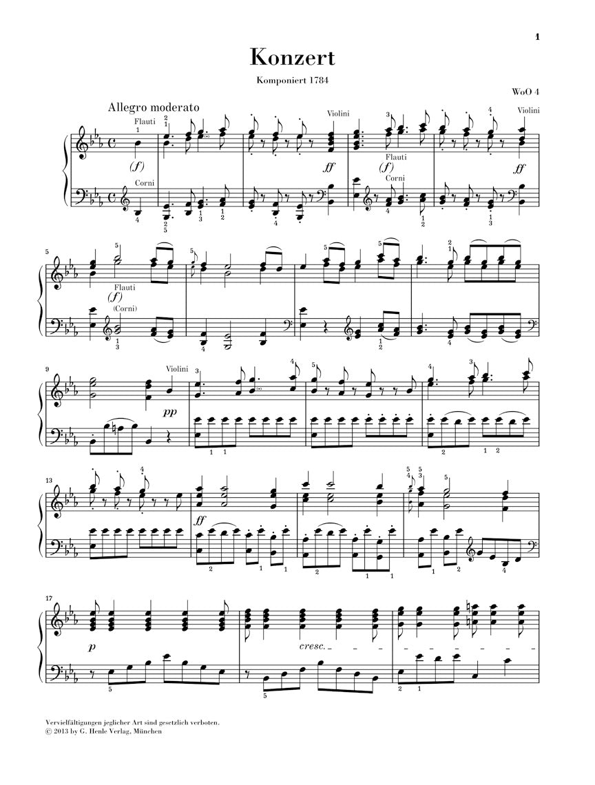 Beethoven: Piano Concerto in E-flat Major, WoO 4 – Ficks Music