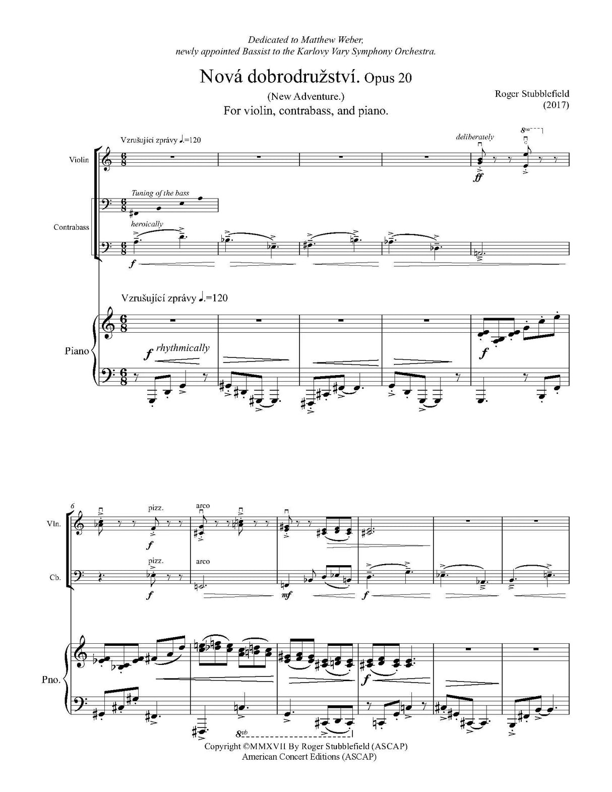 Stubblefield: Nová dobrodruzství, Op. 20