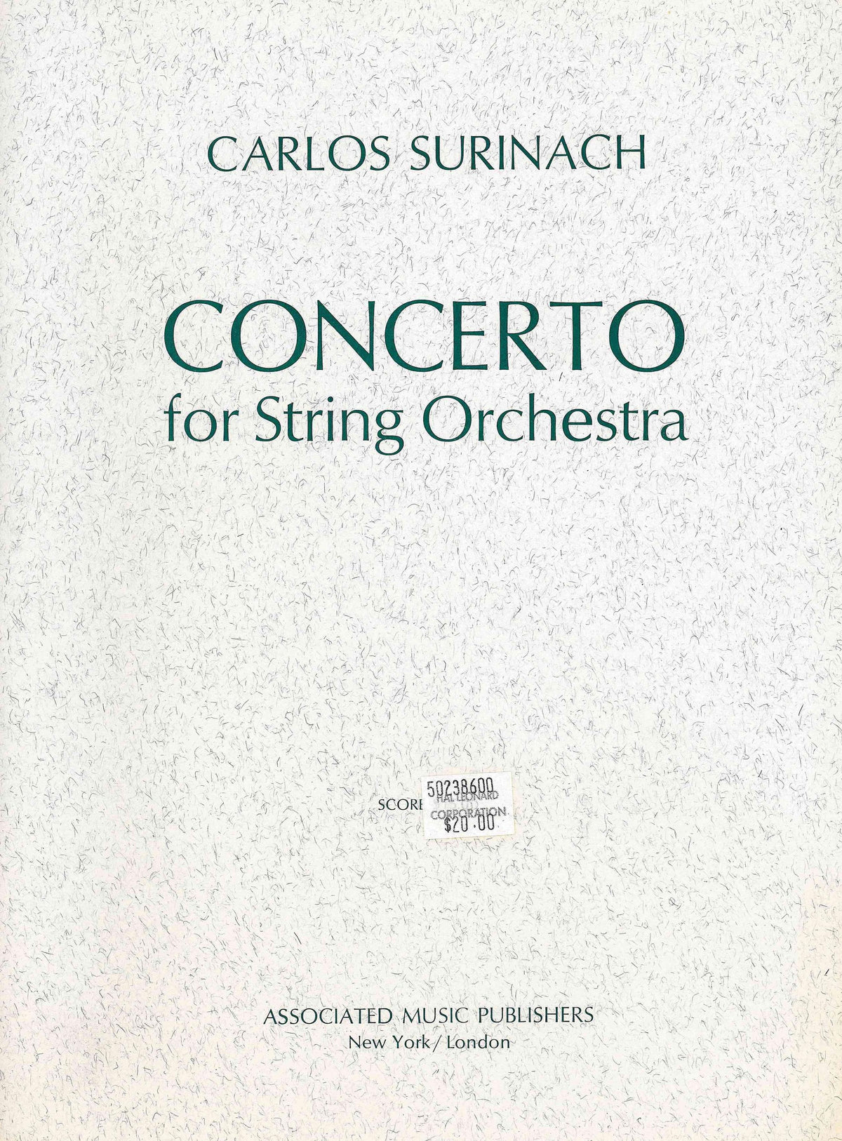 Surinach: Concerto for String Orchestra