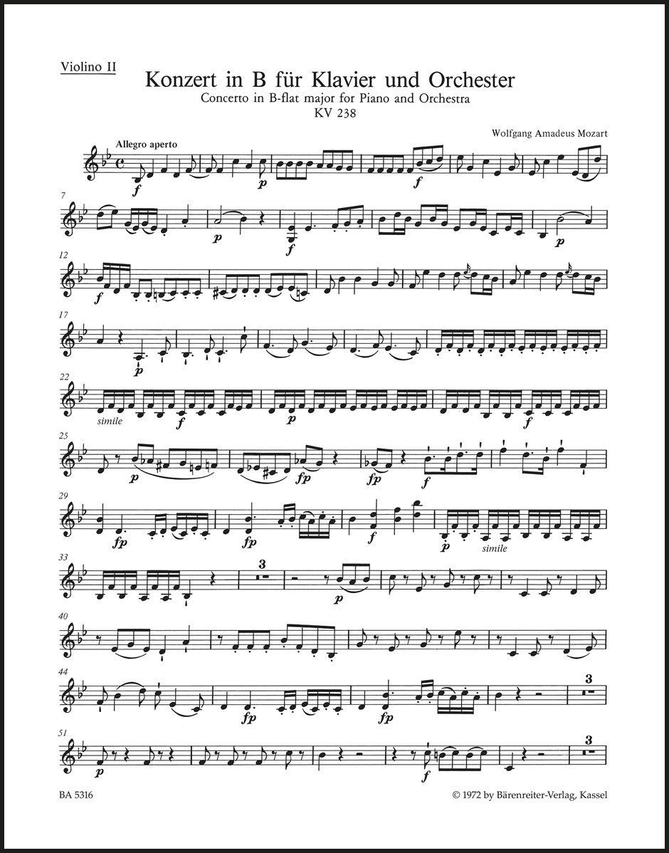 Mozart: Piano Concerto No. 6 in B-flat Major, K. 238 – Ficks Music