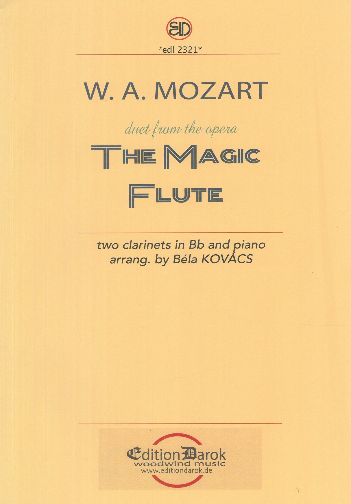 Mozart: Duet from The Magic Flute (arr. for 2 clarinets & piano)