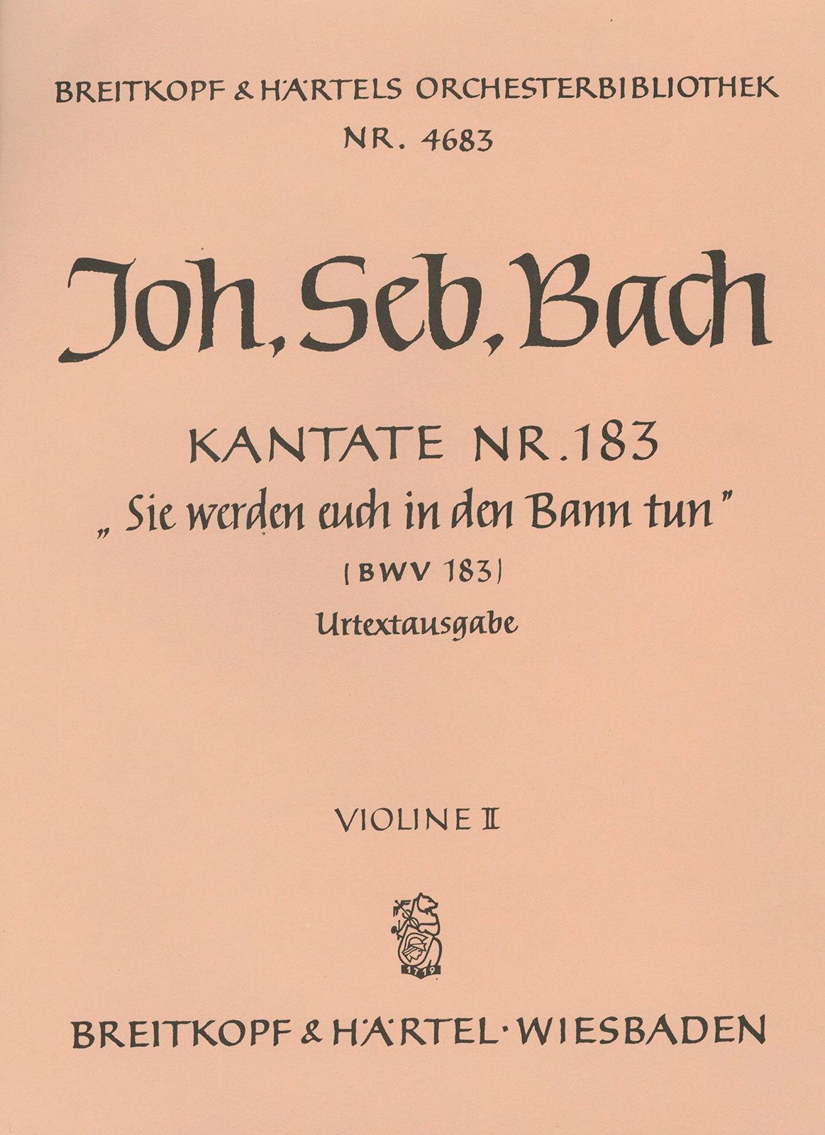 Bach: Sie werden euch in den Bann tun, BWV 183