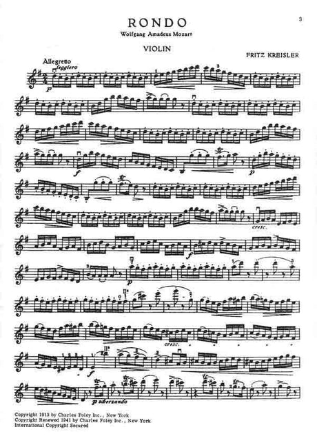 Mozart: Rondo from Haffner Serenade, K. 250 (arr. for violin & piano)