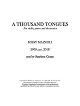 Mazzoli: A Thousand Tongues (Version for Violin, Piano, & Electronics)