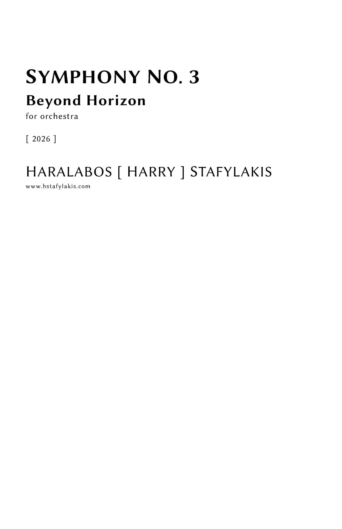 Stafylakis: Symphony No. 3 ("Beyond Horizon")