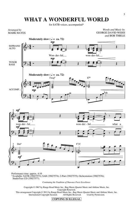 Weiss-Thiele: What a Wonderful World (arr. for SATB)